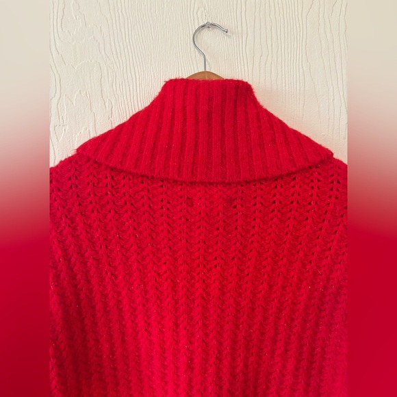 Maeve Knit Slouch Cowl Oversized Woven Crochet Turtleneck Sweater Pullover - Picture 10 of 10